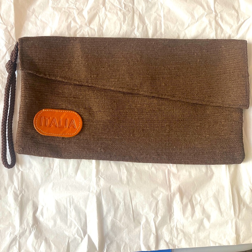 Vintage Italia Mister Ernest Clutch, Brown, Made in Italy
